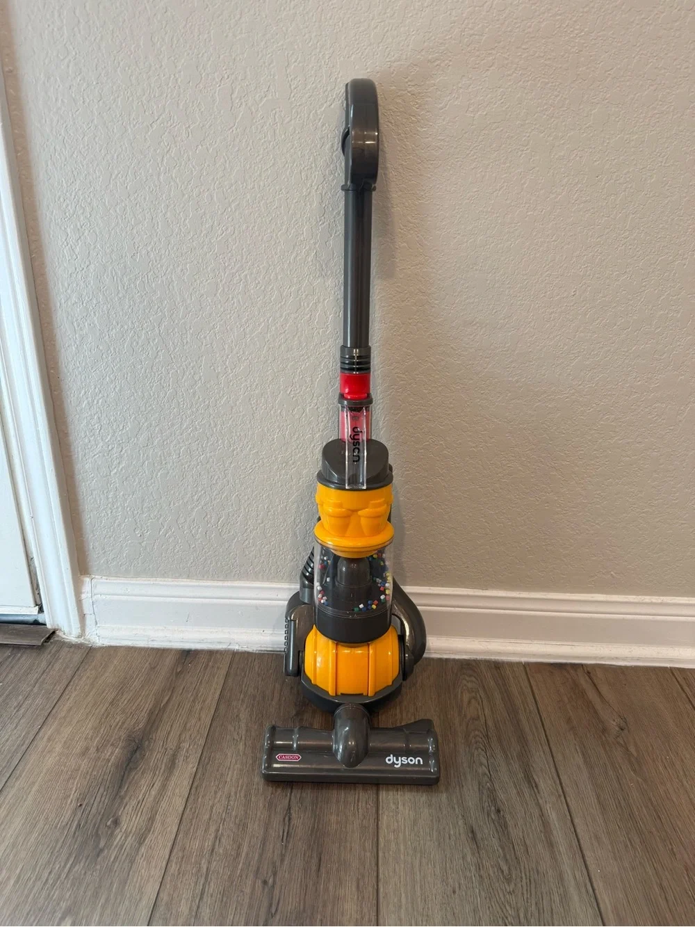 Casdon Dyson Yellow & Gray Upright Kids Toy Working Vacuum Cleaner